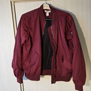 H&M Wine Red/Burgandy Bomber Jacket